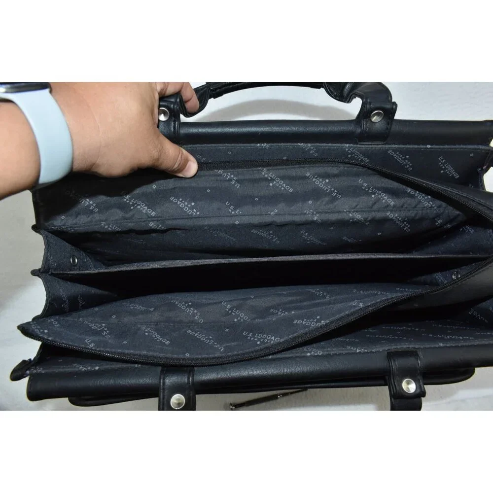 U.S. Luggage New York  Computer Laptop Business Briefcase Travel Bag Leather